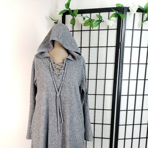 Cozy hooded gray tunic